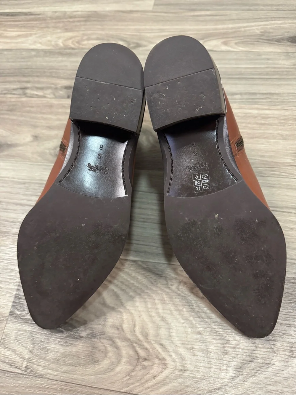 Coach Montana Ankle Boots Brown Leather Pointed Toe Size 9B 39